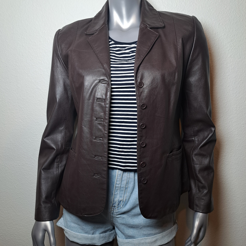 JohnPaulRichard Dark Brown Leather Blazer